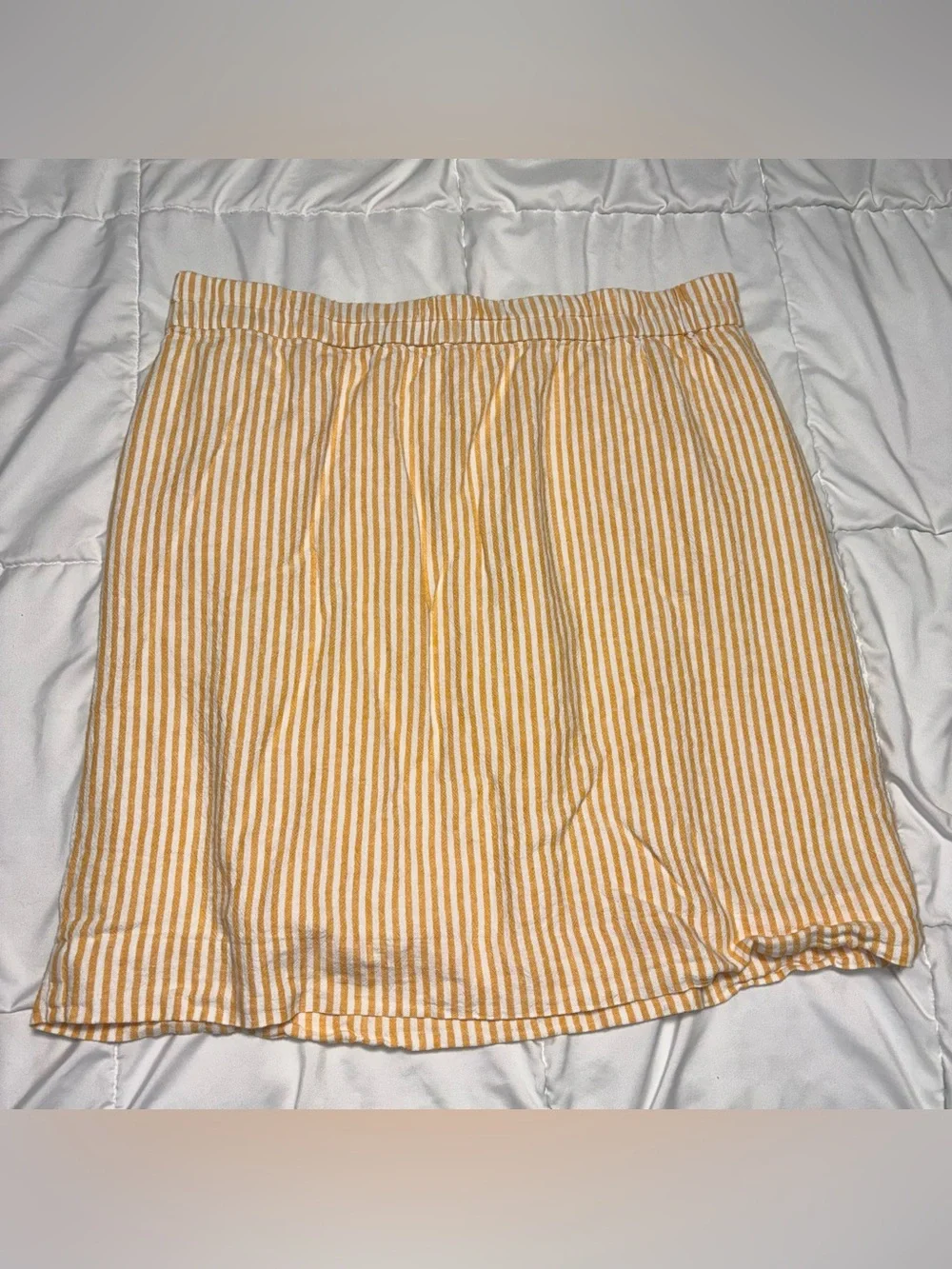 J. Crew Linen Blend Striped Skirt Orange White Creamcicle XXL